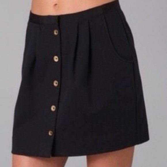 Juicy Couture Button Front Navy Mini Skirt Size L - Picture 1 of 12